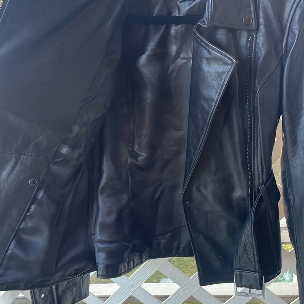 INC Int’l Concepts Leather Graphic-Back Moto Jacket - Picture 8 of 14